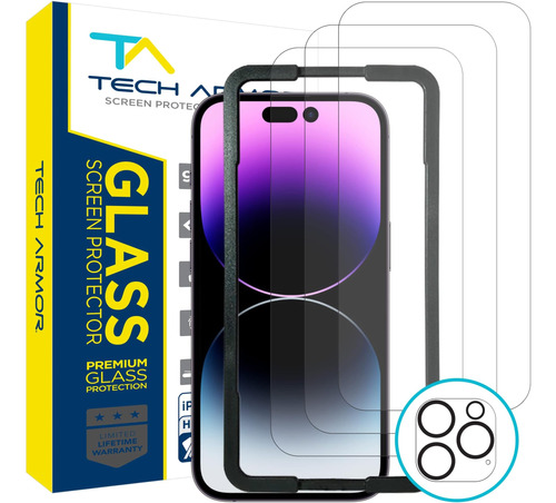 Tech Armor Pack 3 Protectores Pantalla P/ iPhone 14 Pro Max