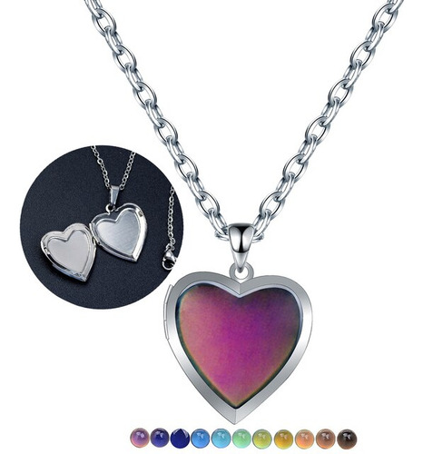 Collar Con Medallón De Corazón Que Cambia De Color Heart