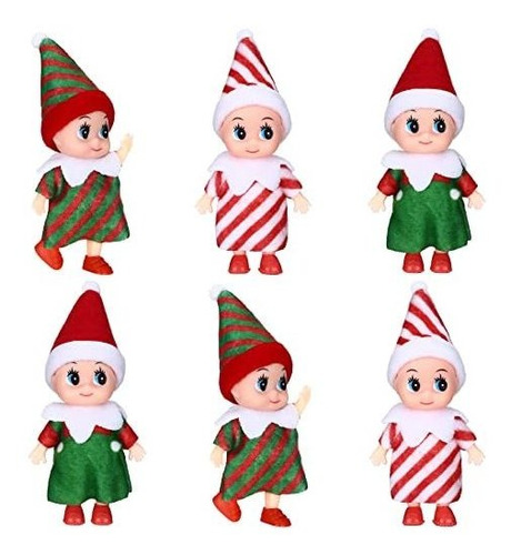 6 Piezas De Navidad Elf Muñeca Elf Gemelas En Q51LG