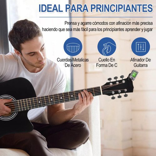 Deecsevn Guitarra Acústica Clásica Con Accesorios Musical De Madera 38 Color Marrón