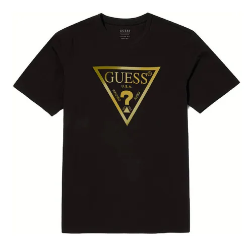 Playera guess negra con dorado new arrivals