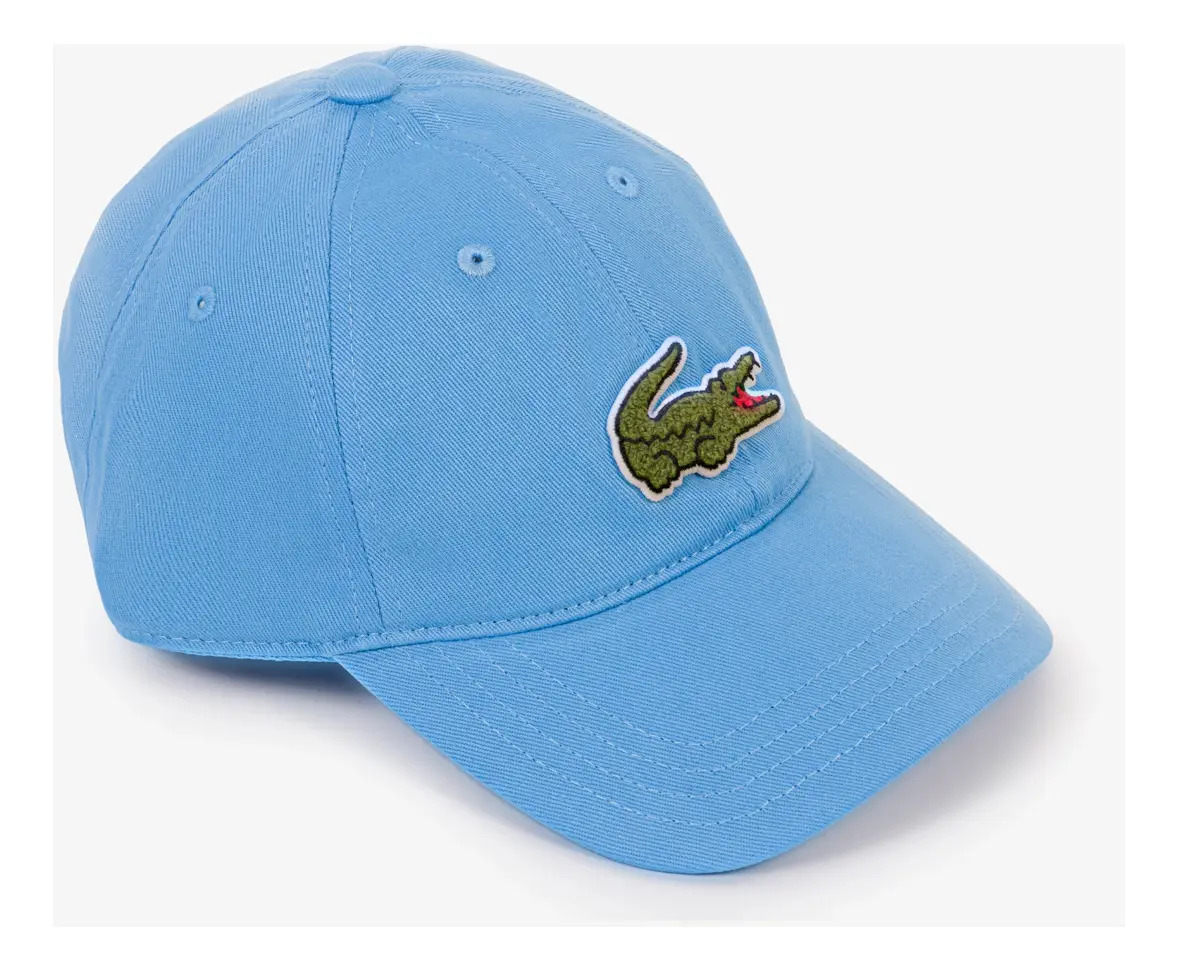 Boné Lacoste Big Croc Em Cor Azul-celeste Tamanho Un