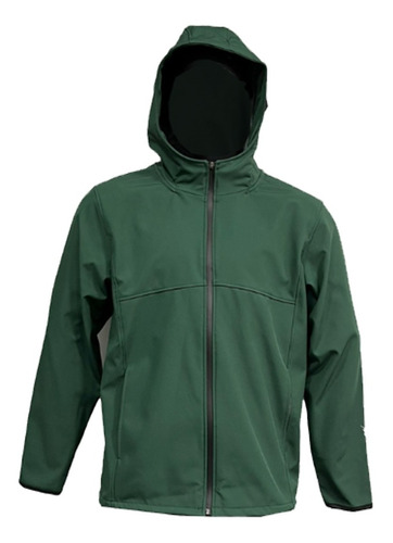 Campera Flash Sport Softshell Verde Adulto Impermeable 