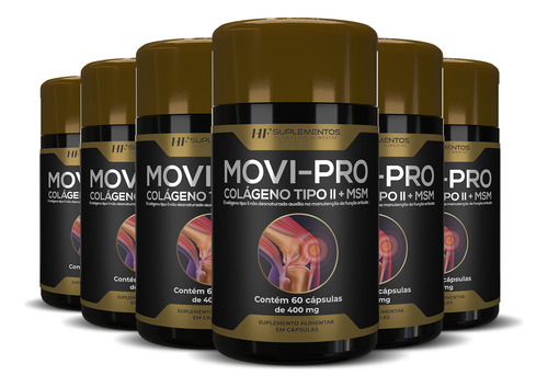 6x Movi Pro Colageno Tipo 2 + Msm Hf Suplements 60 Caps
