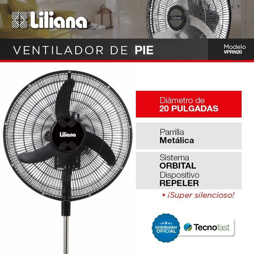 Ventilador De Pie Liliana Vprn20 Orbital Con Repeler 20 PuLG