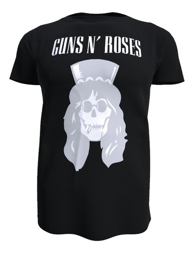 Polera Unisex Slash Gris Guns And Roses, 100% Algodón 