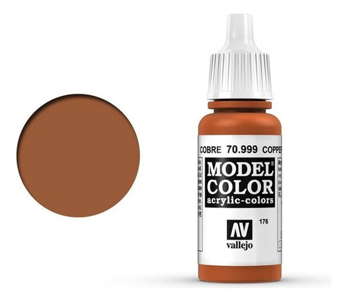 Vallejo Model Color 17ml Pintura Acrílica Color 176 Cobre 70.999