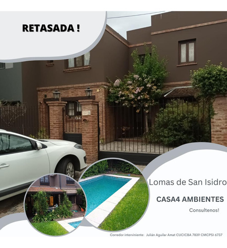 Casa  6 Ambientes Lomas De San Isidro  Con Parque Y Piscina