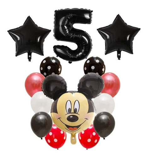 Imagen 1 de 1 de Globos Set Mickey Mouse Fiestas Tematica 4mybebe