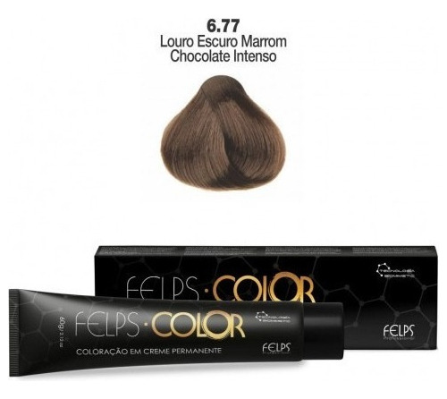  Felps Color 6/77 Louro Escuro Marrom Chocolate Intenso Tom Louro Escuro Mar. Choco. Int