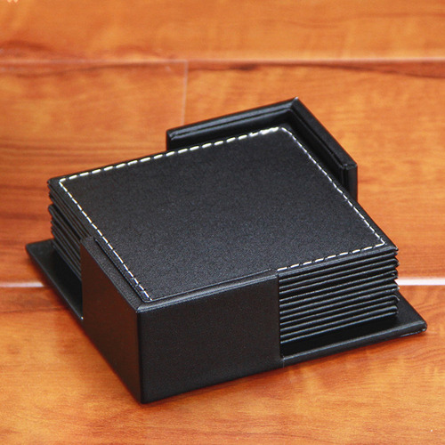 Tapete De Mesa De Piel Sintética Negro Resistente Al Calor,