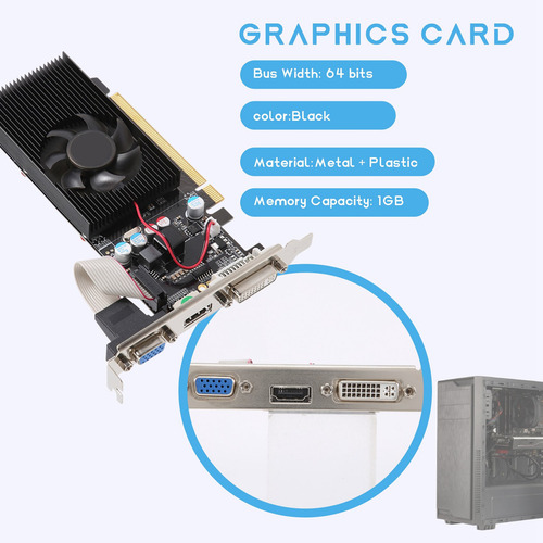 Placa Gráfica Gt210 1gb Ddr2 64bit Pcie 2.0 Compatível Com G