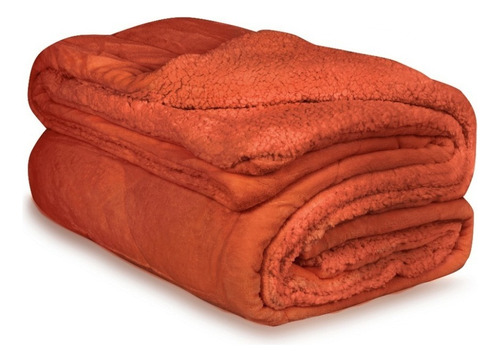 Acolchado 2 Plazas Y Media Flannel Corderito Edredón Premium Rojo Lisa