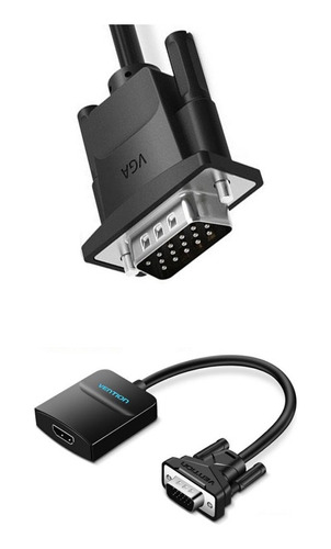 Mini Adaptador Vention Vga A Hdmi Full Hd Externo 3.5mm