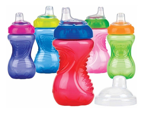 Imagen 4 de 7 de Vaso Para Bebe Nuby Antiderrame Pico De Silicona 9648 6m+