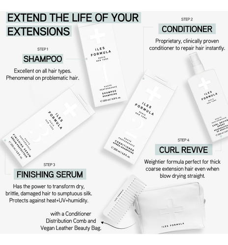 Pacote De Extensão Iles Formula - Shampoo + Condicionador +