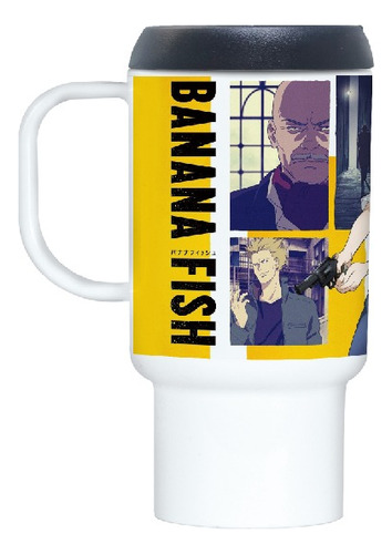 Taza Jarro Térmico - Banana Fish Con Caja