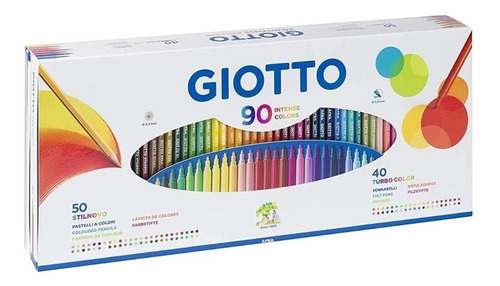 Set Giotto 90pz- 50 Lápices Stillnovo+40 Marcad Turbo Color 