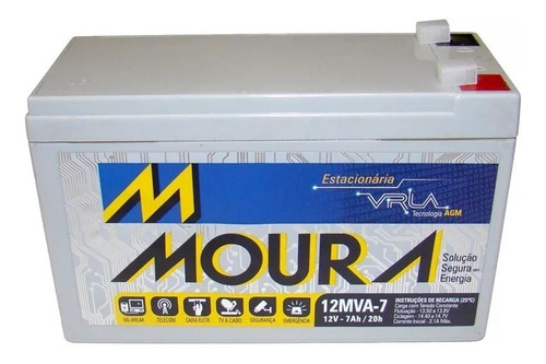 Bateria Estacionaria Vlra Moura 7ah 12v Nobreak/ Nobreak Nf