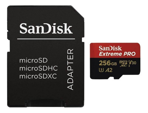 Tarjeta de memoria micro SD Sandisk Extreme de 256 GB y 170 MB/s