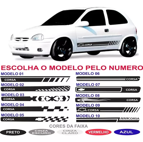 Kit Adesivo Faixa Lateral Chevrolet Corsa Wind Gsi Sport