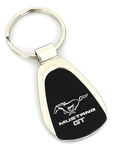 Mustang Gt Black Tear Drop Key Chain