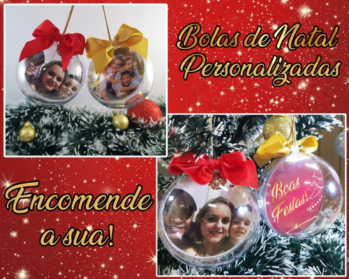 Kit 30 Bolas De Natal Personalizadas - Decoração De Natal | Frete grátis Kit 30 Bolas De Natal Personalizadas - Decoração De Natal | Frete grátis
