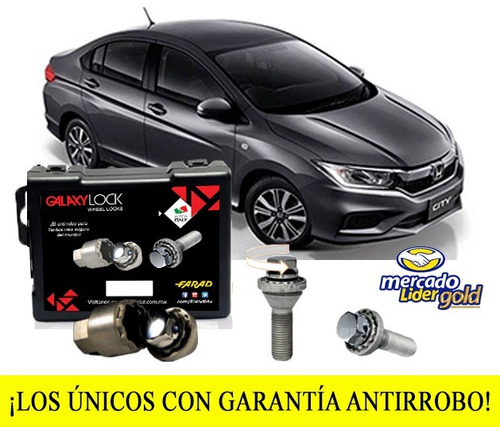 Birlos De Seguridad Galaxylock Honda City Lx Cvt 17-18 Envió