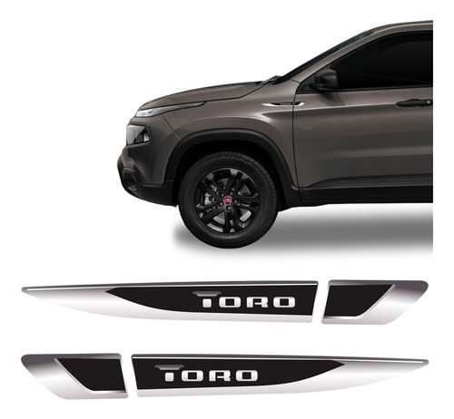 Adesivo Aplique Lateral Fiat Toro 2016/2021 Emblema Resinado