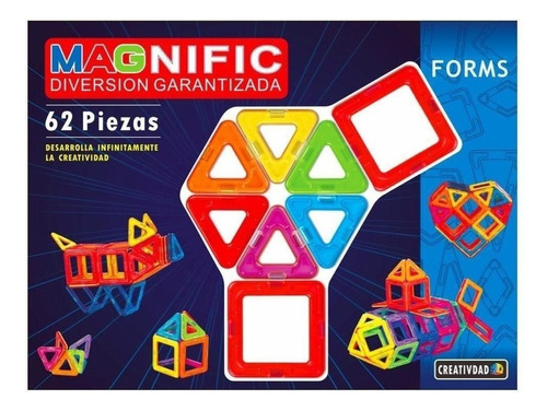 Magneticos Magnific 62 Piezas Bloques Imanes Formas Edu