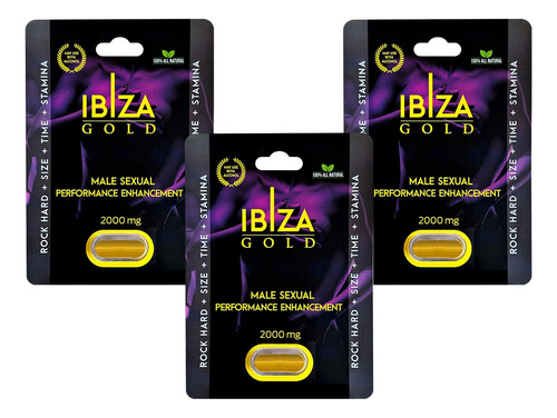 3 Ibiza Gold Capsula Vigorizante Masculino + Rendimiento