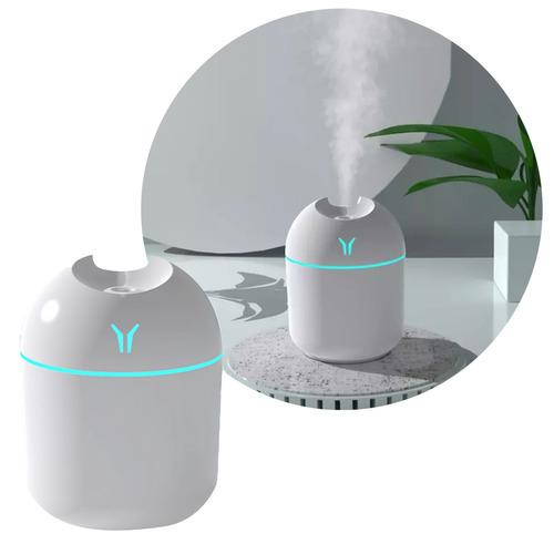 Humidificador Aromatizador De Ambientes Luz Led Conexion Usb 250ml Alitrade Blanco