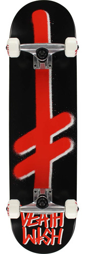 Deathwish Skateboards Gang Logo Negro Rojo Blanco Completo 