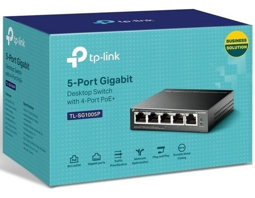 Switch Tp-link Gigabit Ethernet Tl-sg1005p 5 Puertos 10gbit
