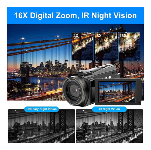 Video Cámara 4k Uhd 48mp Wifi Ir Visión Nocturna, Micrófono