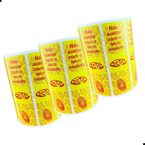 Lacre Destrutivo Para Caixa De Pizza - Milheiro Cor Amarelo
