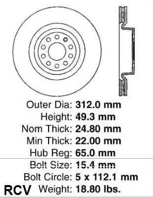 Disco Frenos Delantera Para Volkswagen  Bora  2006