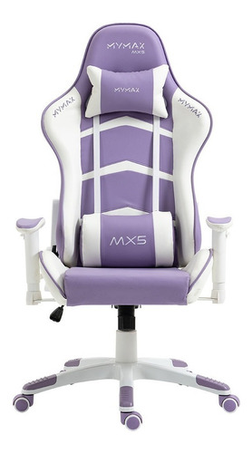 Cadeira De Escritorio Ergonômica Mx5 Gamer Branco/ Roxo