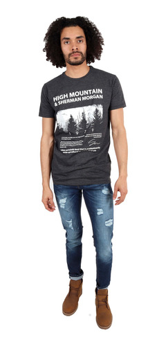 Imagen 3 de 5 de Playera Estampada Hombre Manga Corta High Mountain