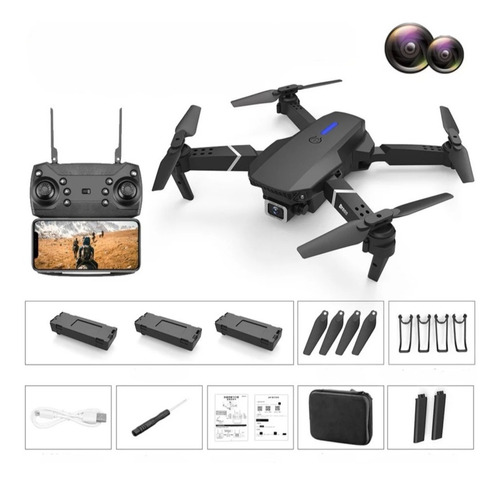 Drone E-525 Dual Cámara 4k Wifi Fpv 3 Baterías + Maletín