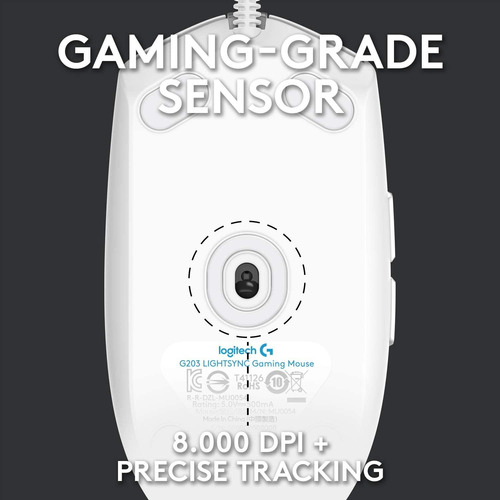 Mouse Gamer Logitech G102 Light Sync Rgb 6 Botones Blanco