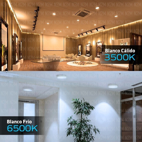 Imagen 5 de 5 de Plafon Led Redondo Aplicar 12w Panel Marco Blanco Mfull