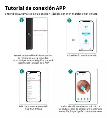 Limpiador Oidos Cámara Quita Cerilla Inteligente Endoscopio Azul