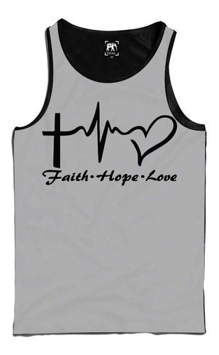 Regata Faith Hope Love Fé Esperança Amor Moda Gospel Cruz