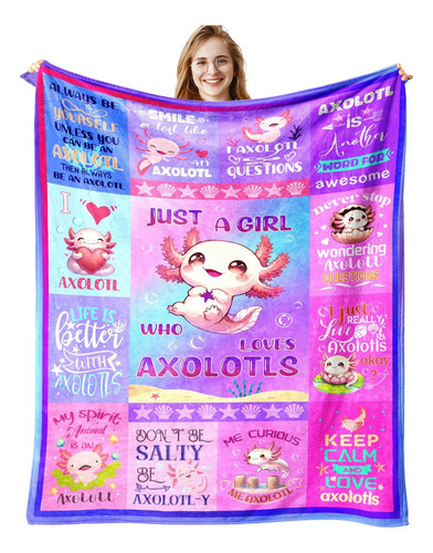 Eixiders Axolotl Manta Para Niñas, Regalos Axolotl, Manta Ax