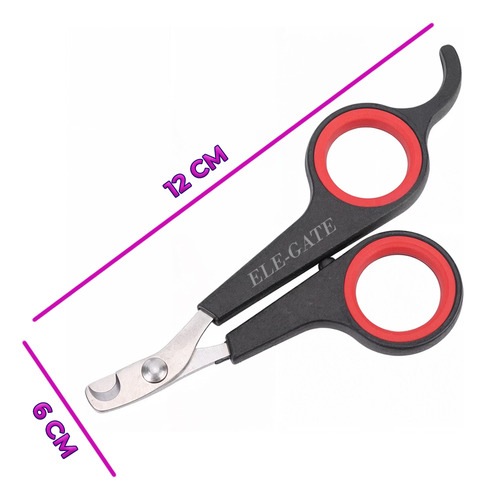 Corta Uñas Mascota Pequeña Acero Inoxidable Mango Ergonómico Color Negro Tamaño De La Mascota Recomendado Pequeño Ele-Gate
