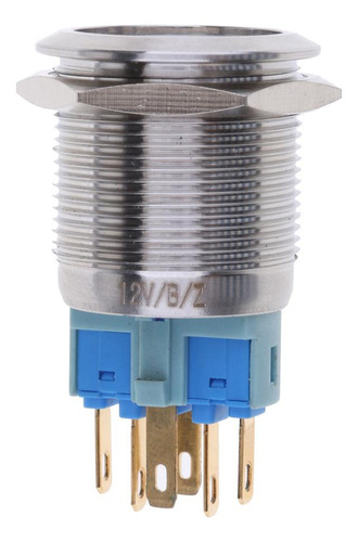 Interruptor De Botón Led De 12v Azul 22 Mm