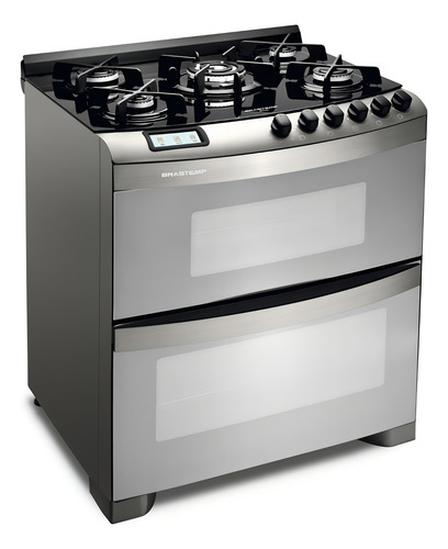 Fogão Brastemp Ative! BFD5S com porta com visor - inox
