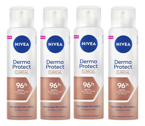 Desodorante Aero Nivea 150ml Fem Clinical Derma Prote-kit4un