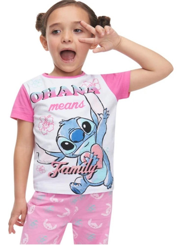 Pijama De Stitch 2 Piezas Disney Para Niña Modelo Pj61